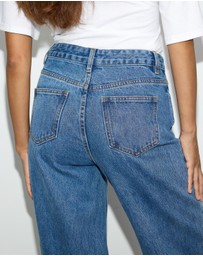 Dazie - Paris High Waisted Straight Leg Denim Jeans