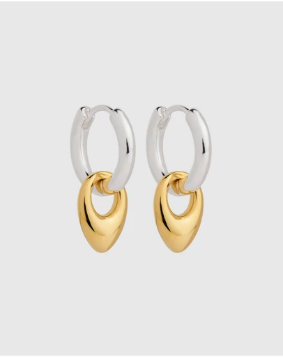 Najo - Petal 2-Tone Huggie Earring