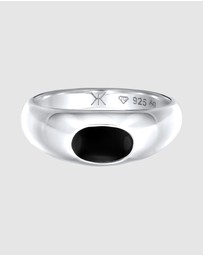 Kuzzoi - ICONIC EXCLUSIVE - Ring Male Signet Enamel 925 Sterling Silver