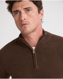 Oxford - Robert Zip Neck Knit Pullover