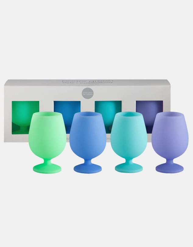 porter green - stemm | silicone unbreakable wine glasses