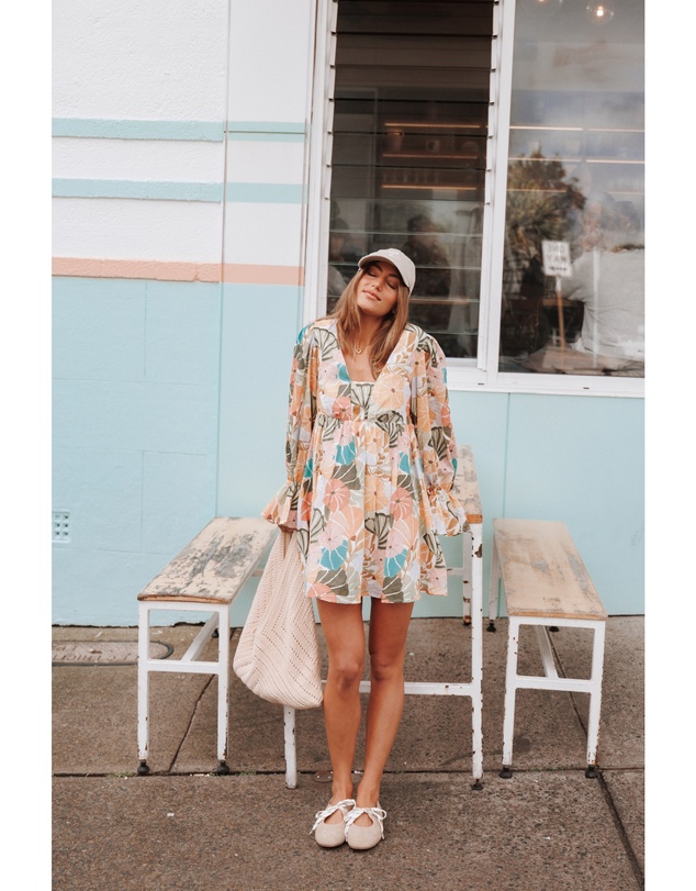 Petal & Pup - Aruna Mini Dress - Retro Orange Floral