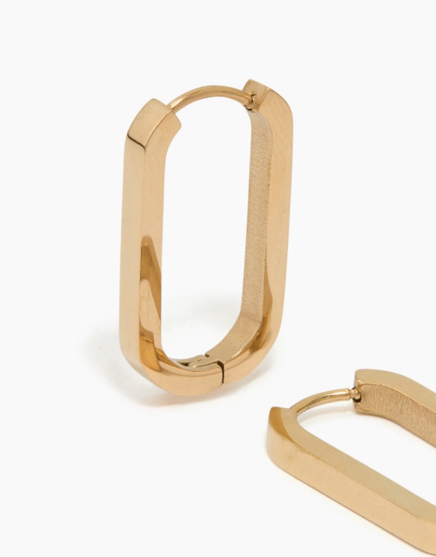 Lovisa - Waterproof Gold Plated Stainless Steel Oblong Hoop Earrings