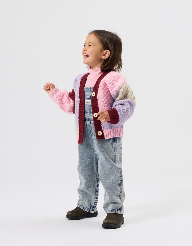 Goldie + Ace - Colour Block Knit Cardigan - Babies-Kids