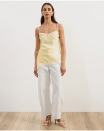 Atmos&Here - Leoni Asymmetric Lace Satin Cami
