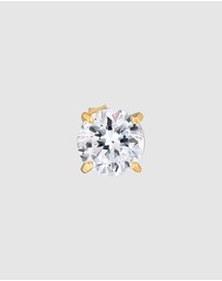 Kuzzoi - ICONIC EXCLUSIVE - Earrings Male Stud Swarovski® Crystals Single 925 Sterling Silver Gold Plated