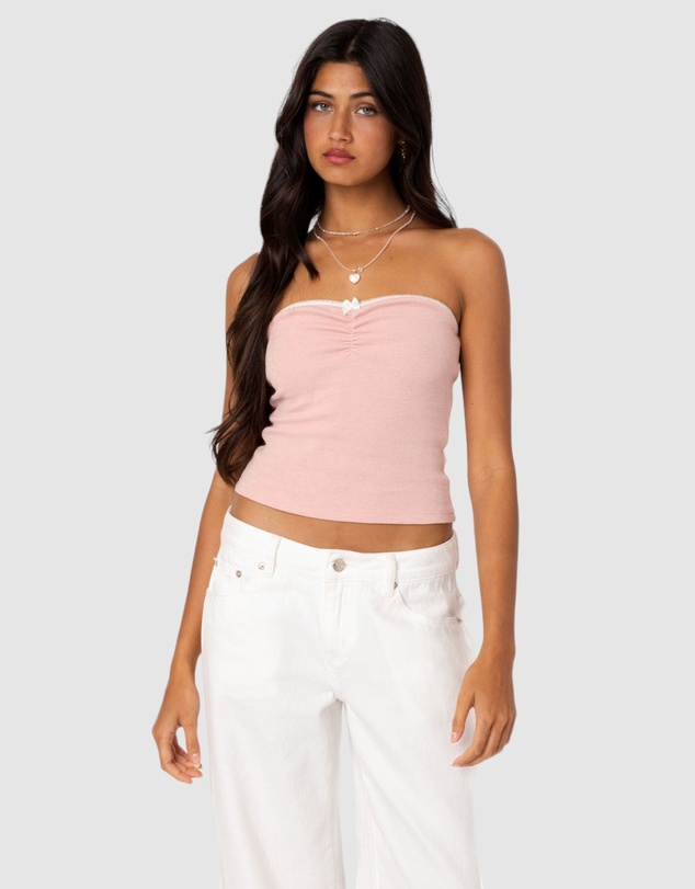 EDIKTED - Kacey Strapless Waffle Top