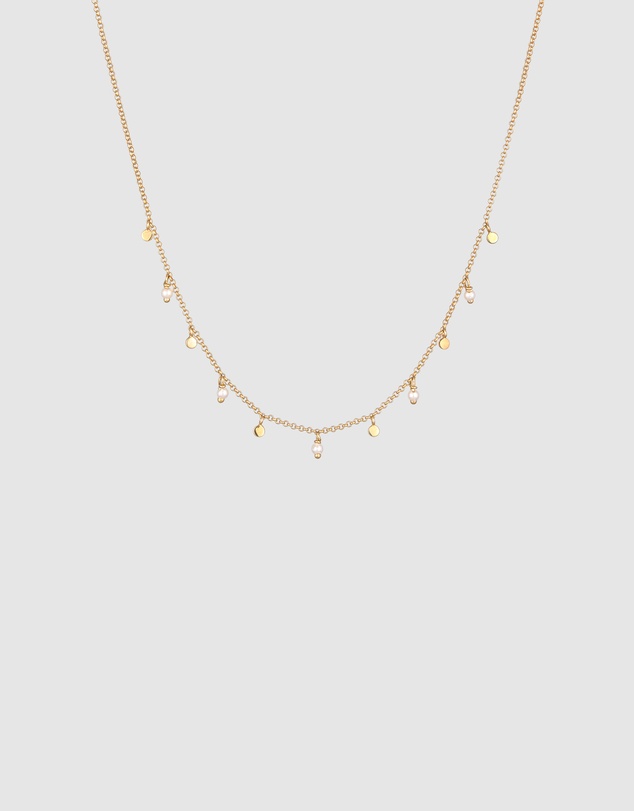 Elli Jewelry - Pearl Coin Necklace in Gold-Plated 925 Silver