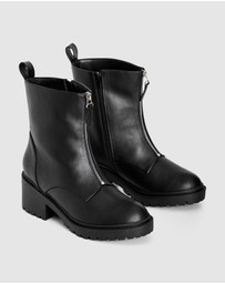City Chic - WIDE FIT Zelda Zip Ankle Boot