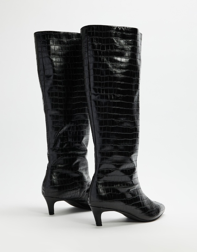 AERE - Nara Knee High Heeled Leather Boots