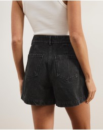 Atmos&Here - Devon Pleated Denim Shorts