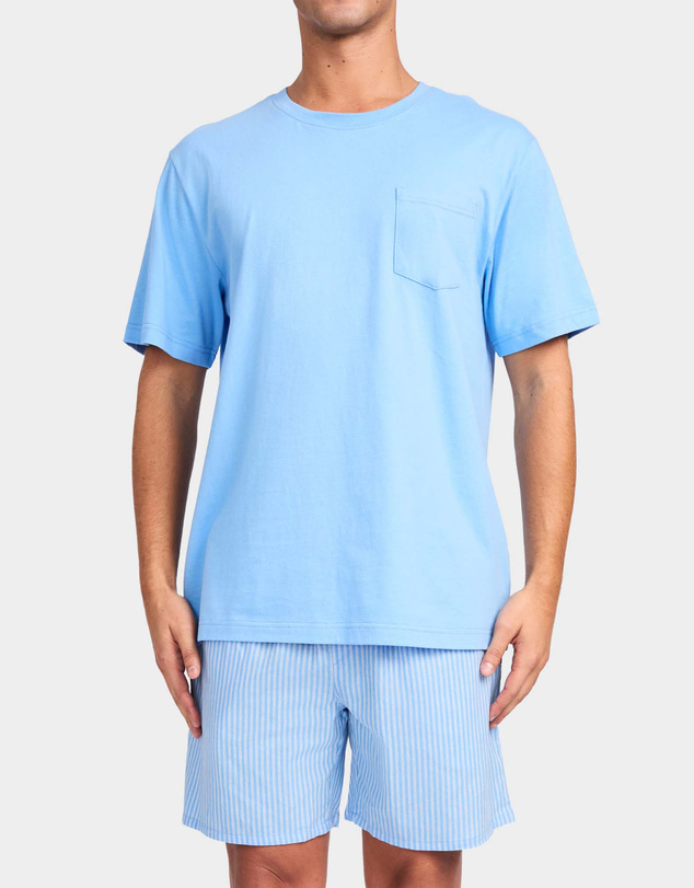 Mitch Dowd - Mitchdowd Blue Stripe Linen Sleep Set