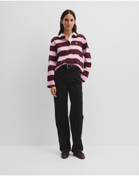 Country Road - Australian Cotton Stripe Rugby Polo Sweat