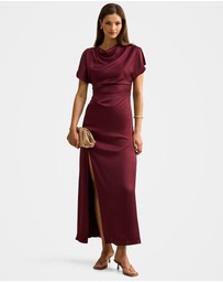 Forever New - Genevieve Satin Drape Maxi Dress