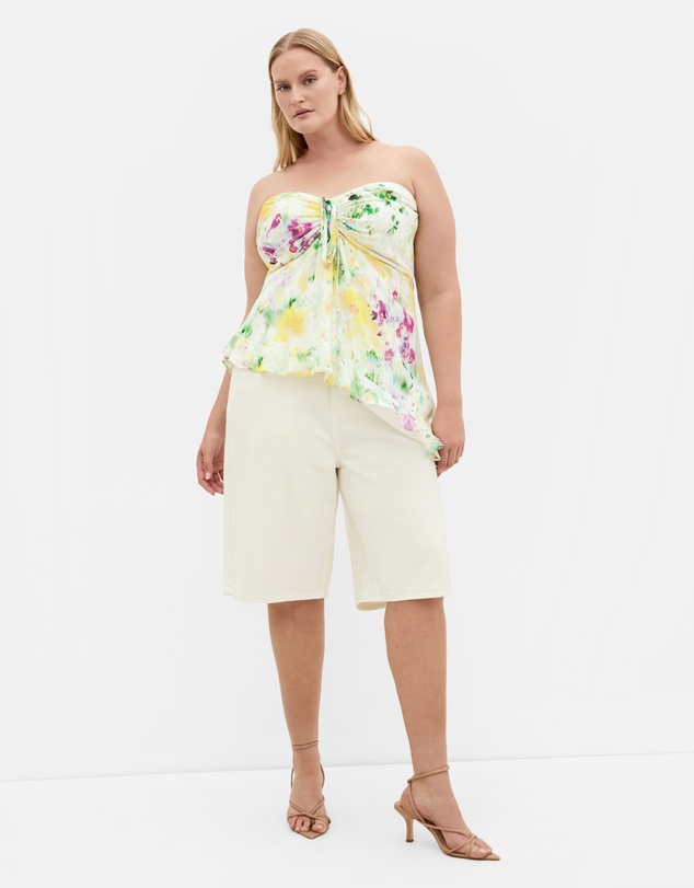City Chic - Skai Asymmetrical Print Top