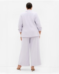 City Chic - Plus size Abbie Fully Lined Wide Leg Pant - lilac