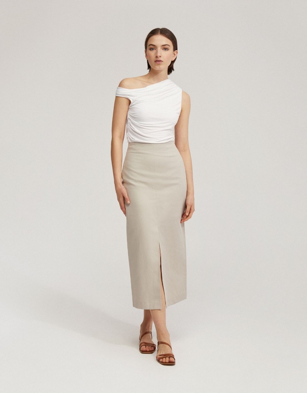 Oxford - Mia Linen Blend Pencil Skirt