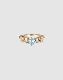 Elli Jewelry - Ring Classic with topaz, moonstone and amethyst in 925 sterling silver gold plated