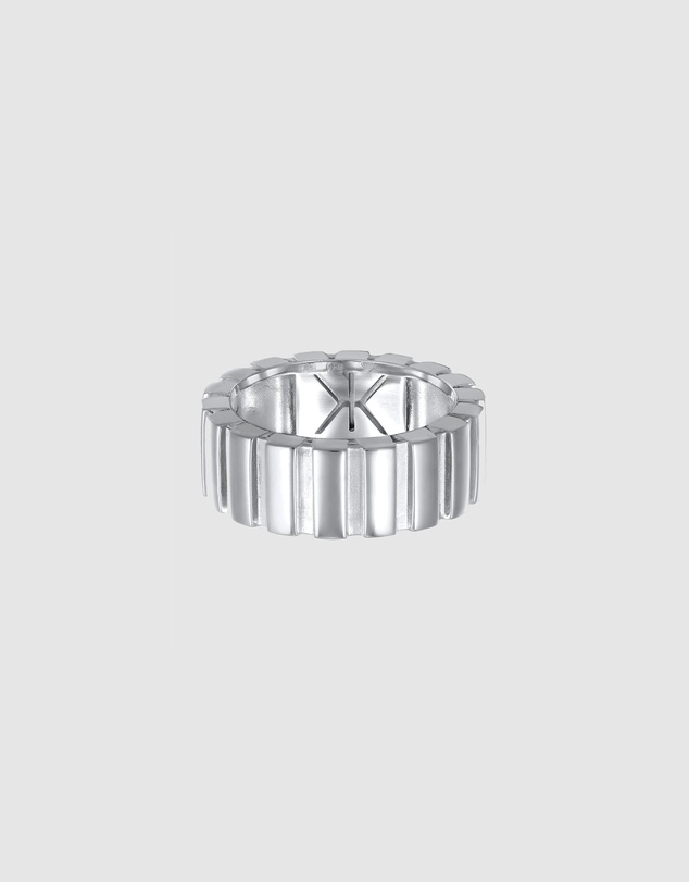 Kuzzoi - ICONIC EXCLUSIVE - Polished Band Ring with Grooves in 925 Sterling Silver