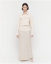 FRIEND of AUDREY - Cotton Linen Contrast Long Skirt