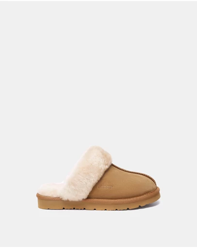 EVERAU - EverAU Ugg Muffin Slipper Suede Cow Suede Upper House Shoes