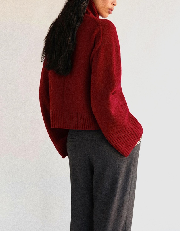 Reformation - March Regenerative Wool Cropped Turtleneck Jumper
