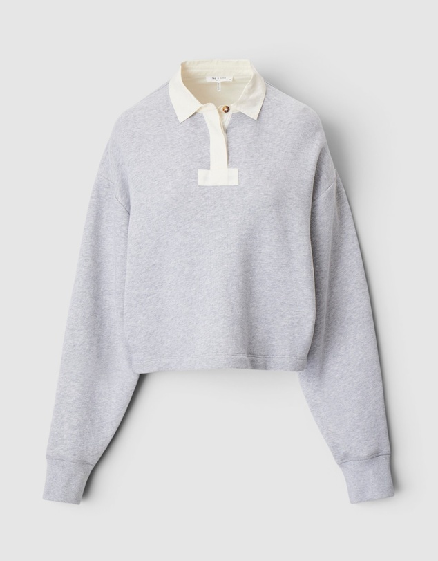 rag & bone - Vintage Terry Oversized Polo Sweatshirt