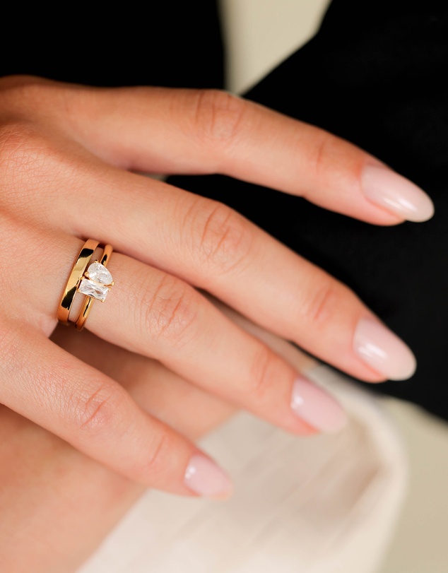 Elli Jewelry - Topaz Ring in Gold-Plated 925 Silver