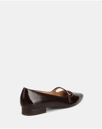 Wittner - Carina Crinkle Patent Leather Pointed Ballet Flats
