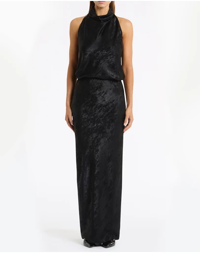 Carla Zampatti - Black Burnished Metallic Halter Top