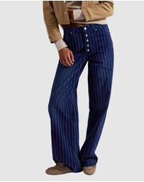Free People - Striped Nia BF Jeans