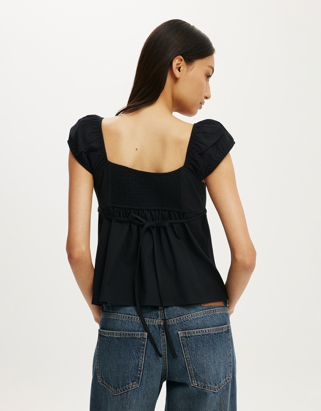 Cotton On - Tie Back Babydoll Top