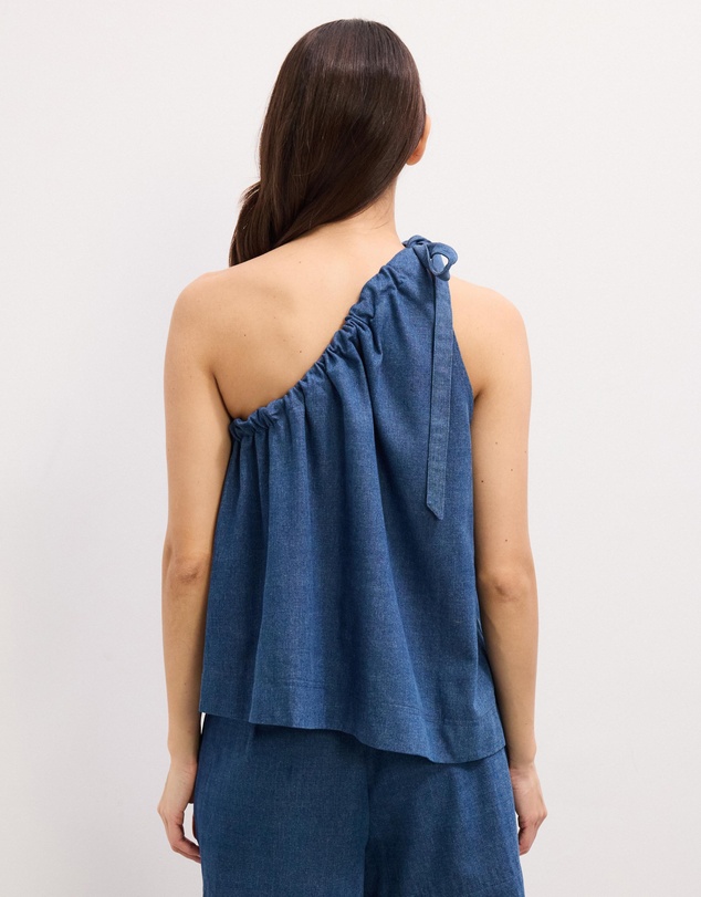 The Fated - Millie Soft Denim One Shoulder Top