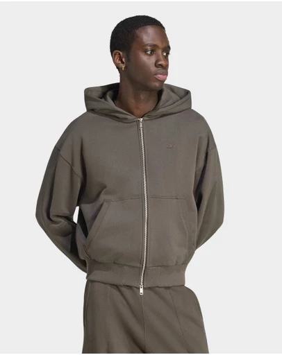 adidas Originals - PREMIUM ESSENTIALS CROPPED FULL ZIP Hoodie Mens