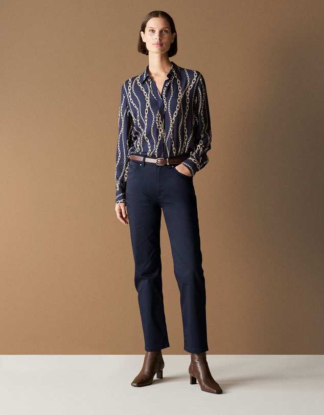 Trenery - Sateen Modern Straight Leg Jean in Night Sky