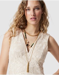 & Other Stories - V-Neck Lace Midi Dress