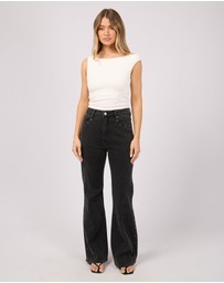 All About Eve - Tia Flare Stud Jean Washed Black