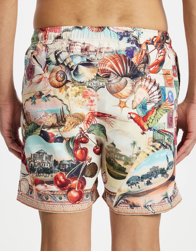 Camilla - Elastic Waist Mid Length Boardshorts