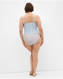 City Chic - Plus Size Tabrett Corset - sky blue
