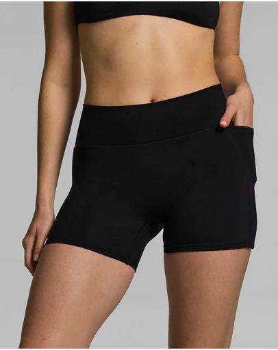 Rockwear - No Front Seam Pocket Mid Thigh Bike Shorts