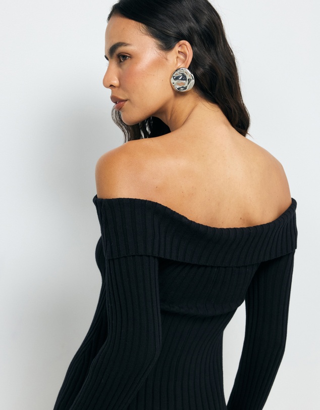 AERE - Gabi Off Shoulder Knitted Mini Dress