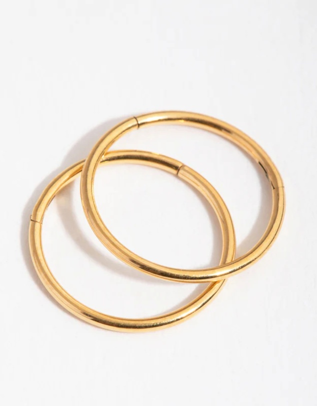 Lovisa - 24 Carat Gold Plated Surgical Steel Fine 10mm Sleeper Earrings