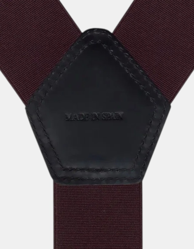 Henry Bucks - HENERY SARTORIAL x LEYVA Braces with Loops & Clips BURGUNDY