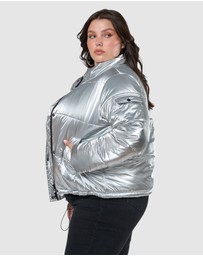 Sunday In The City - Superfly Silver Puffa Jacket