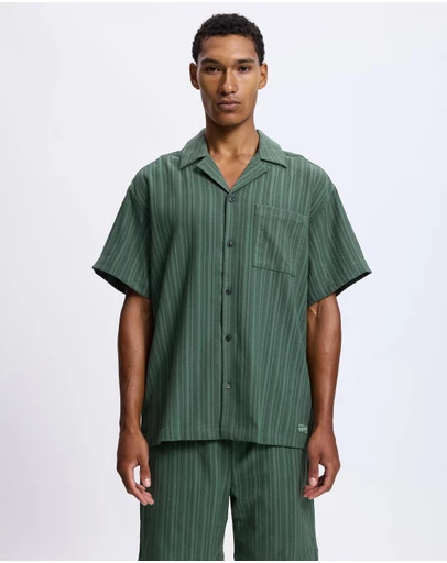 Scotch & Soda - Tonal-Striped Short-Sleeved Shirt