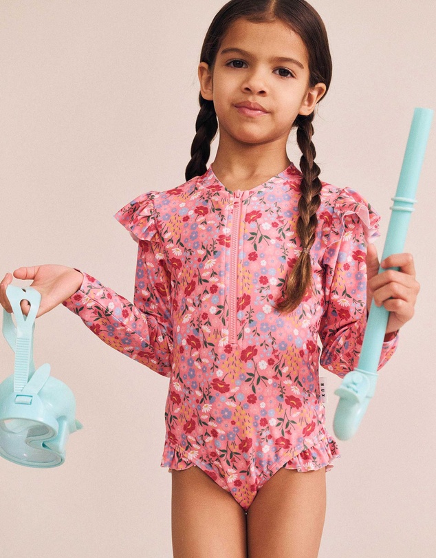 Huxbaby - Vintage Floral Frill Swimsuit - Babies-Kids