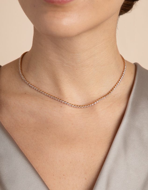 Astrid & Miyu - Gleam Tennis Chain 18ct Gold Plated Necklace