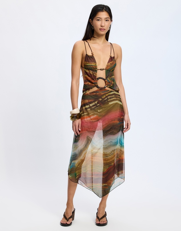 Jaded London - Mesh Wooden Trim Dress