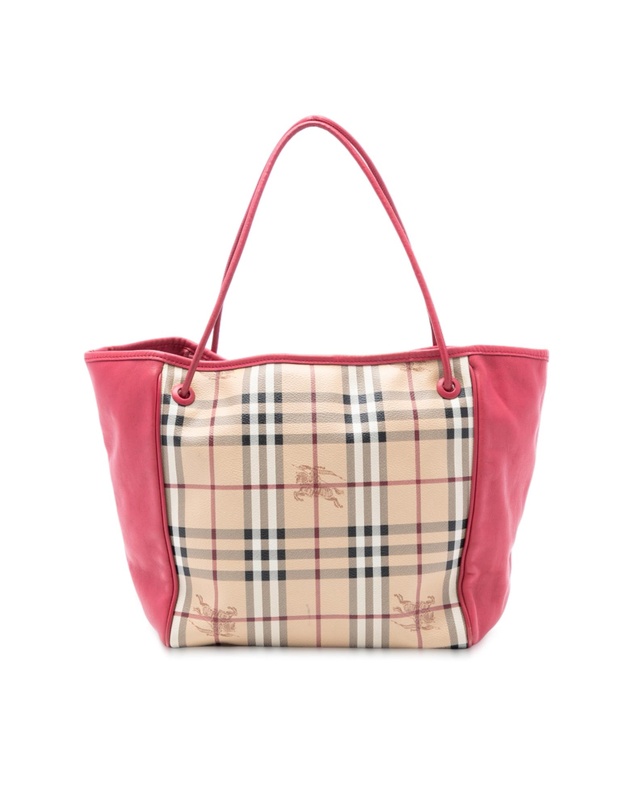 Pre-Loved by Azura Reborn - Pre-Loved Small Leather Trimmed Haymarket Check Coated Canvas Canterbury Tote
