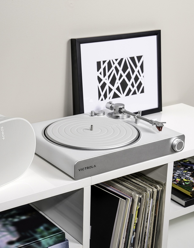 Victrola - Victrola Stream Pearl Wi-Fi & Bluetooth Turntable - White/Silver